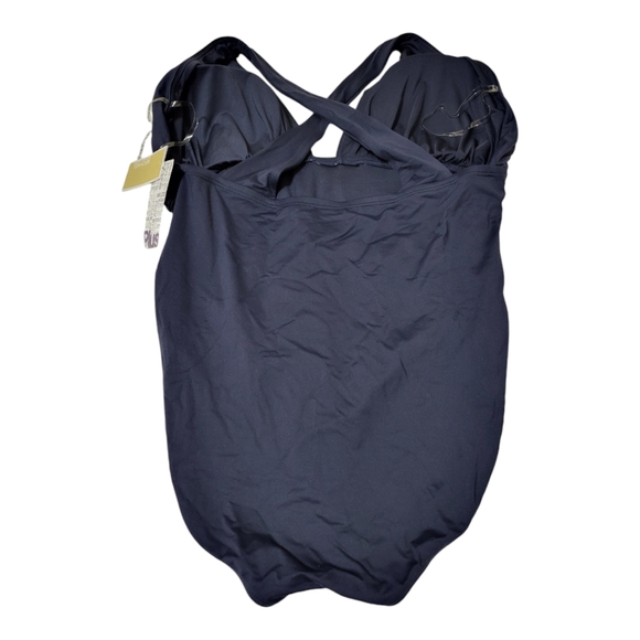 One Piece Women Bathsuit Size 22W Wide Strap X Back Swimwear - Picture 10 of 10